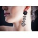 Lace Earrings with Swarovski crystals, Black, cod. 376