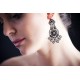 Lace Earrings with Swarovski crystals, Black, cod. 403