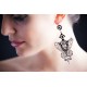 Lace Earrings with Swarovski crystals, Black, cod. 408