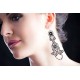 Orecchini Metallo e Pizzo con Strass Swarovski, Nero, cod. 449
