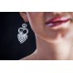 Lace Earrings with Swarovski crystals, White cod. 336