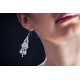 Lace Earrings with Swarovski crystals, White cod. 339