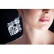 Lace Earrings with Swarovski crystals, White cod. 355