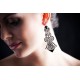Metal and Lace Earrings with Swarovski crystals, Black, cod. 442