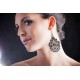 Metal and Lace Earrings with Swarovski crystals, Black, cod. 485